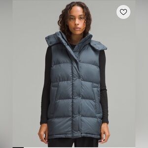 NWT lululemon wunder puff mid length vest 
Size 0  / Oily grey